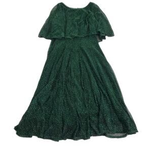 Maison Tara Women's Dress Green Size 4 Polyester Blend Stretch Cap Sleeve Zipper